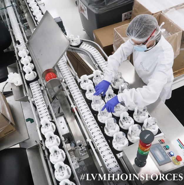 Luxury goods giant LVMH converted their perfume production facilities to produce hand sanitizers. (Photo: LVMH Facebook Page) 