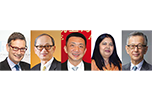 (From left) James Courage, Chairman of the Responsible Jewellery Council; Albert Cheng, Managing Director of the World Gold Council, Far East; Lin Qiang, President and Managing Director of the Shanghai Diamond Exchange; Nirupa Bhatt, Managing Director of GIA India and the Middle East; and Yasukazu Suwa, Chairman of Suwa & Son, Inc