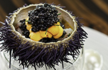 Marinated Botan Shrimp with Sea Urchin and Caviar by Waku Ghin