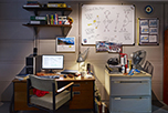 Collider office desk. Credit Science Museum, 2013