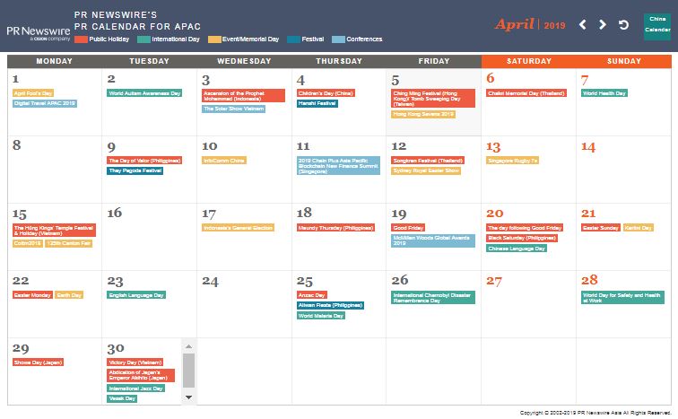 April 2019 PR Calendar Cheat Sheet – A Guide to the Right Stories at the Right Time