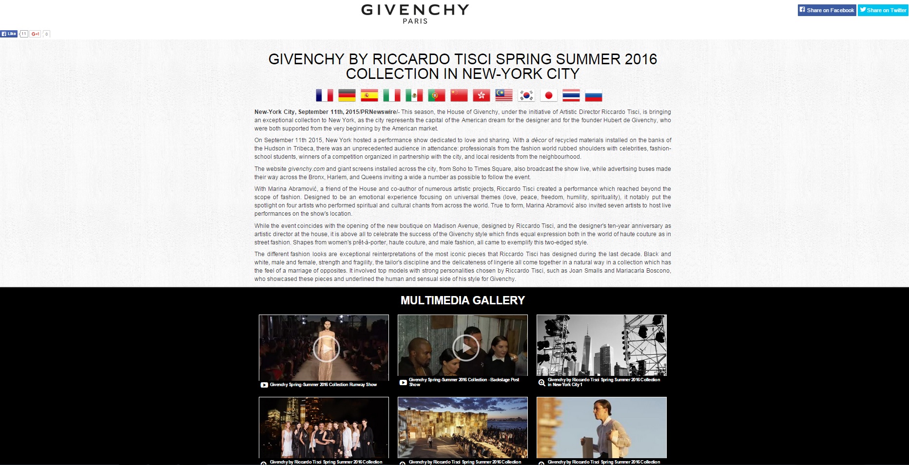 Givenchy's Multimedia release